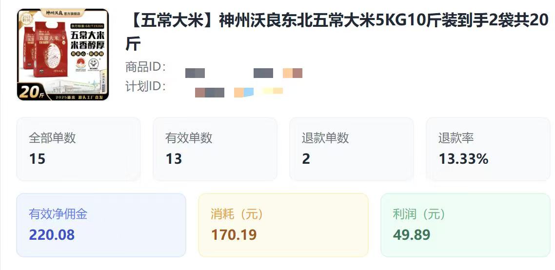 电商带货 Agent 投放数据概览样例